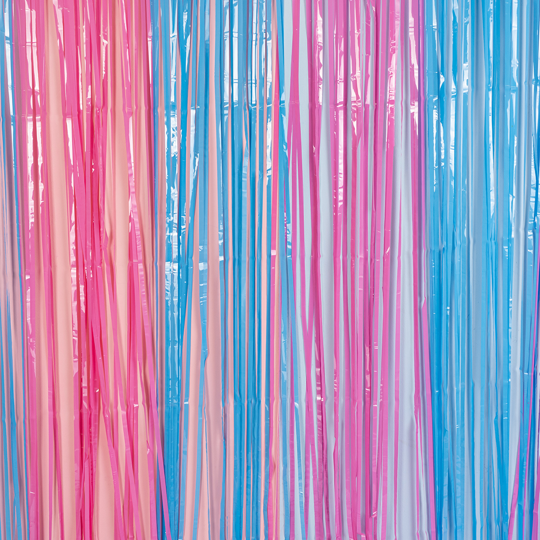 Занавес Дождик Голубой/Розовый, Макарунс, 100*200 см, 1 шт.