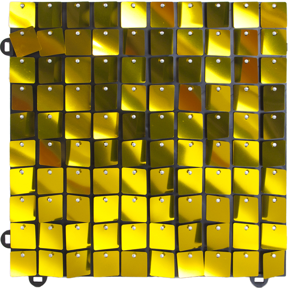 Декоративная панель Пайетки, 30*30 см. Золото, Металлик, 1 шт.