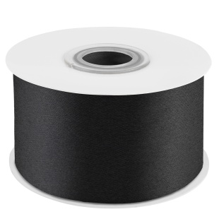 Лента атласная (3,8 см*22,85 м) Черный, 1 шт.