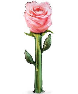 Шар (59''/150 см) Фигура, Роза, Розовый, 1 шт.