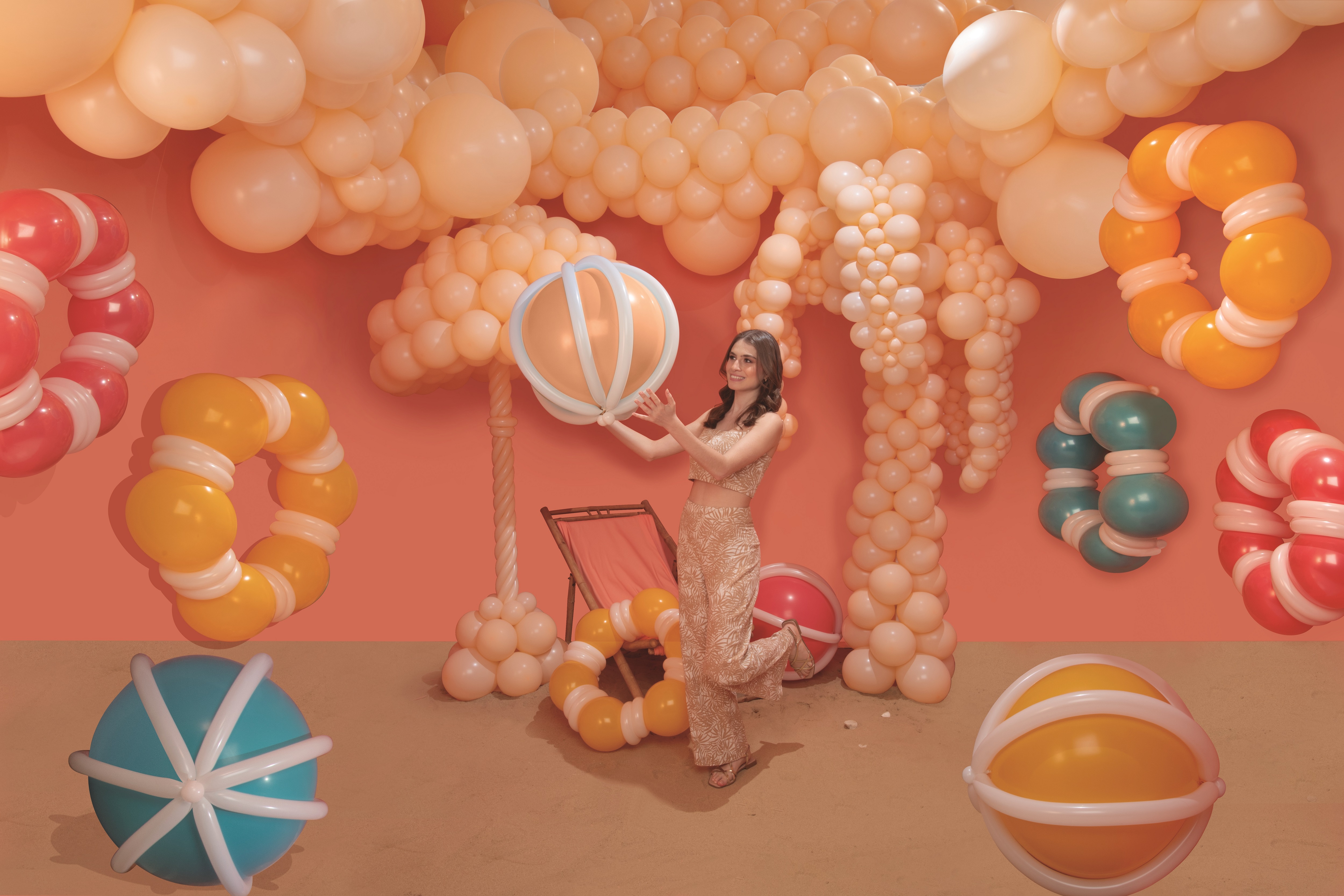 Шар (18''/46 см), Персик Малибу (660), макарунс, 25 шт.