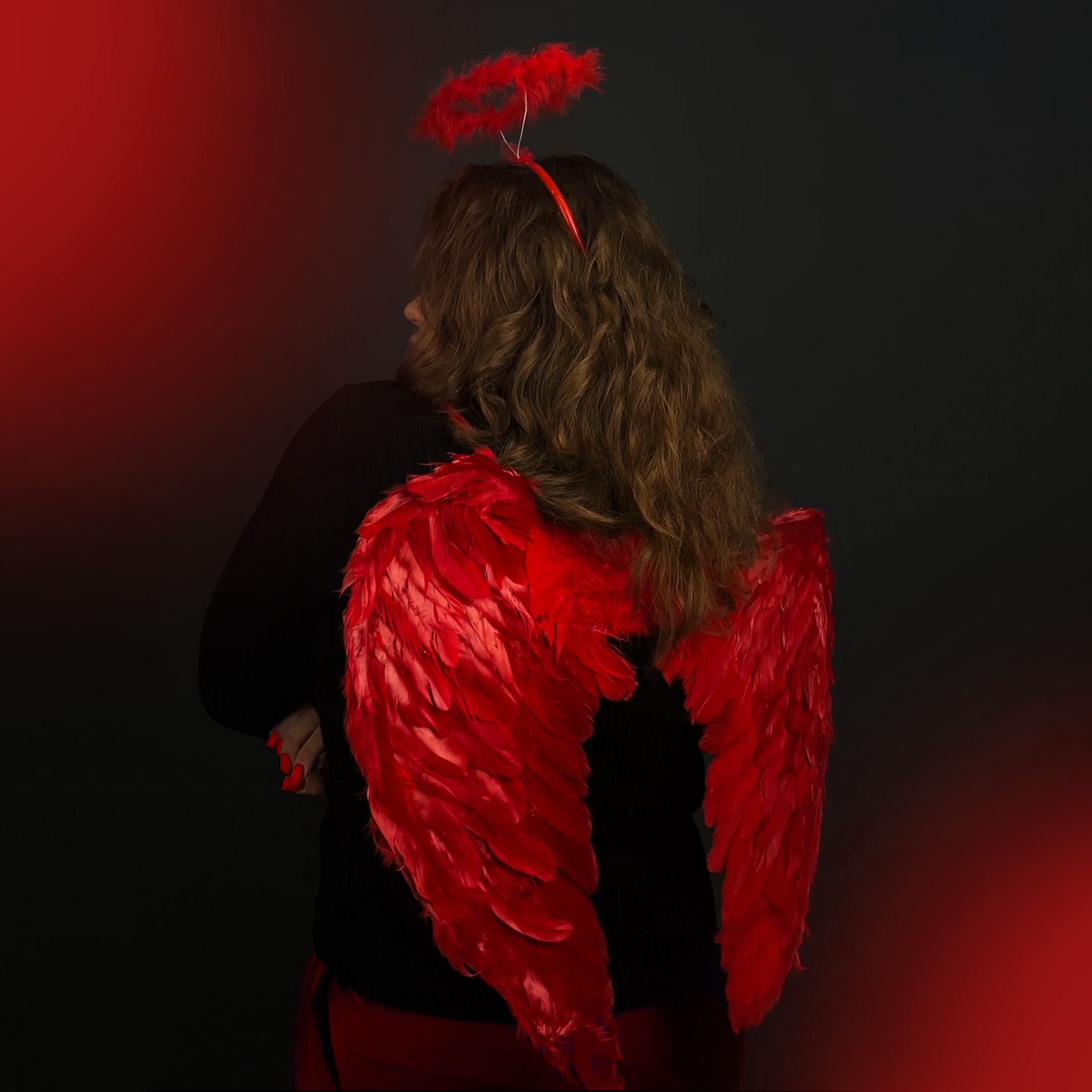 Крылья, Ангел, Размер S, Красный, 45*35 см, 1 шт. 