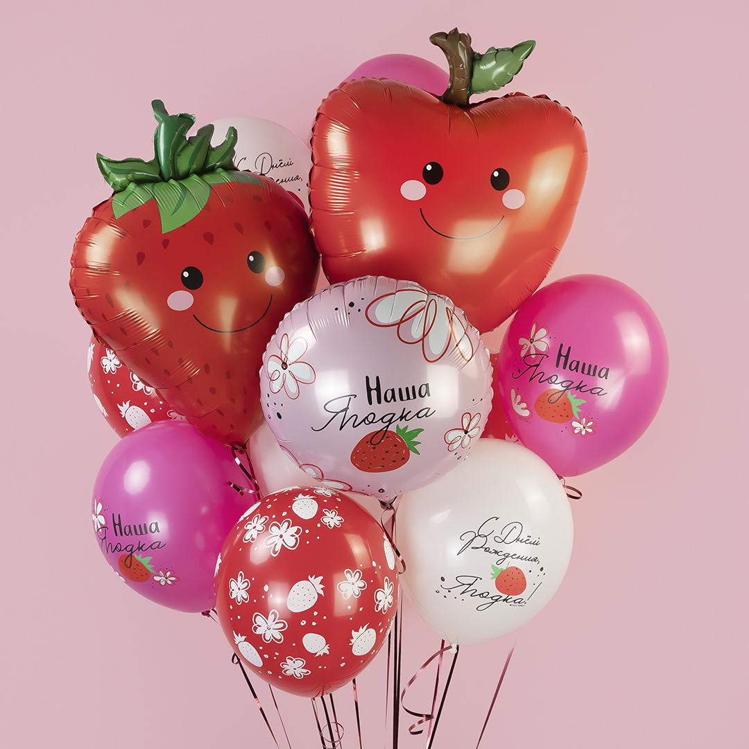 Шар (28''/71 см) Фигура, Клубника, 1 шт.