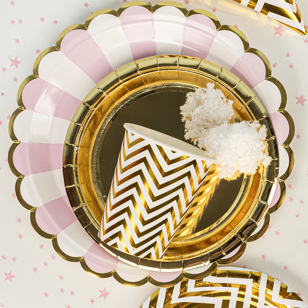 Тарелки (7''/18 см) Золото, Металлик, 6 шт.