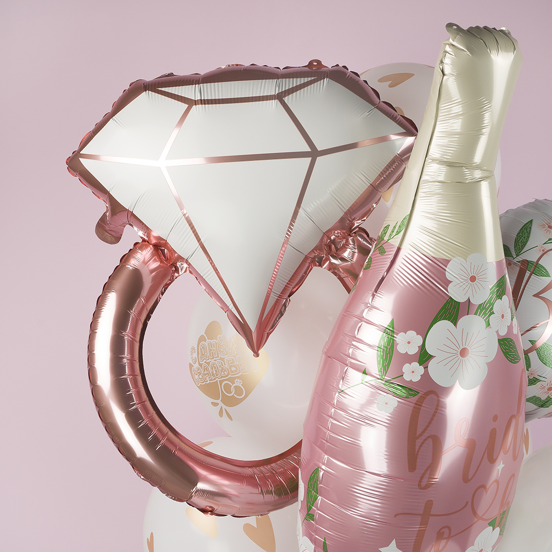 Шар (36''/91 см) Фигура, Бутылка Шампанское для Невесты, 1 шт.