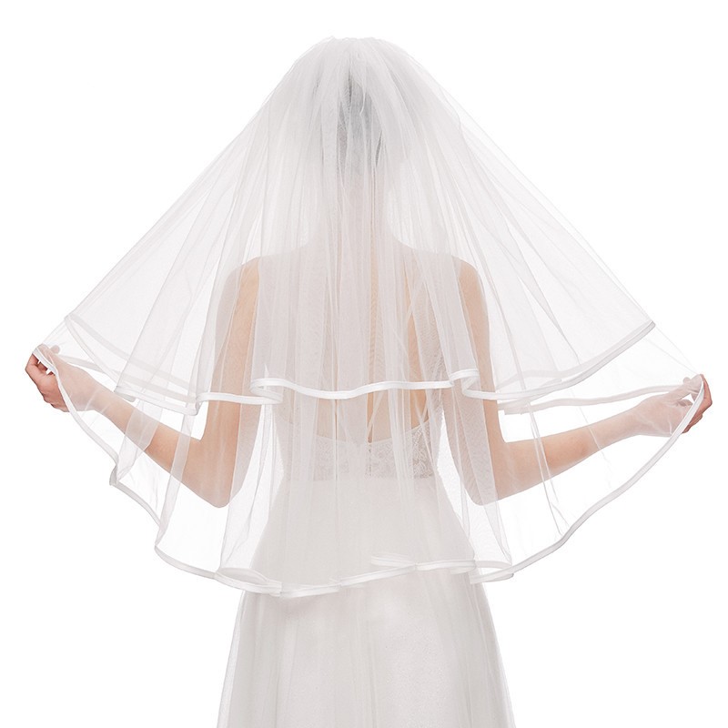 Фата с гребнем, 2 слоя, 60/80, Белый, 1 шт. 