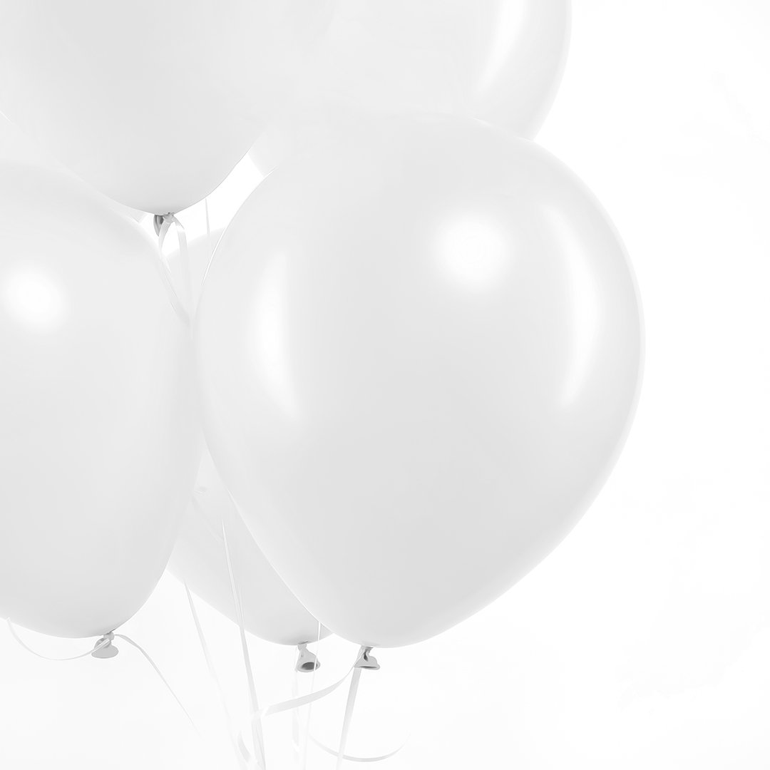 Шар (12''/30 см), Белый, пастель, 100 шт.