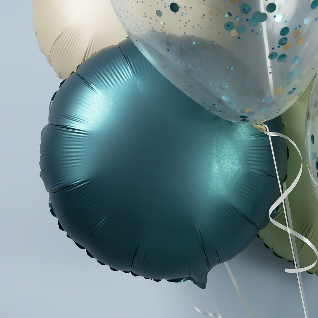 Шар (18''/46 см) Круг, Изумрудный, Сатин, 1 шт.