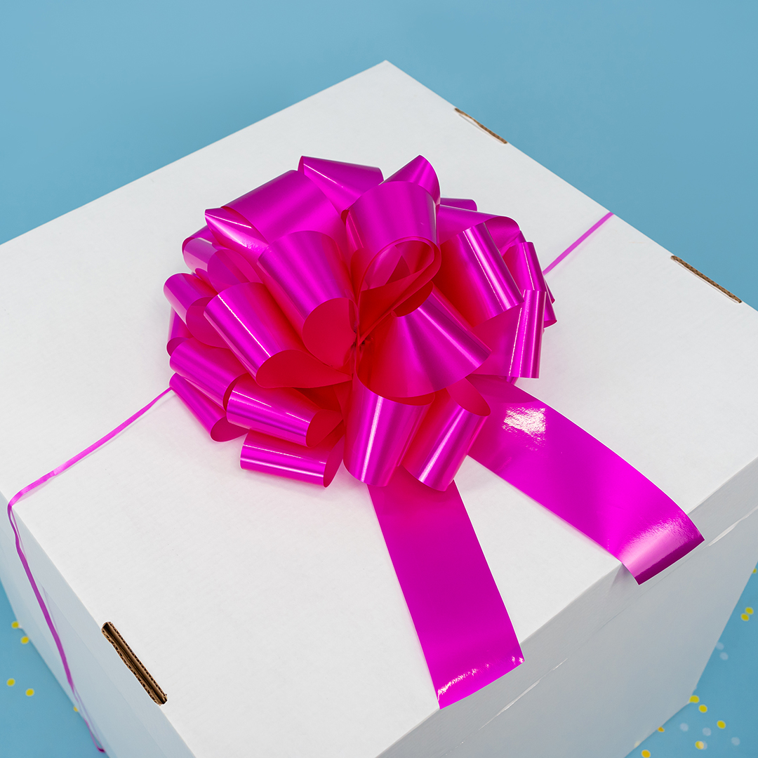 Бант Шар, Фуксия, Лаковый, 36 см, 1 шт. в упак. 