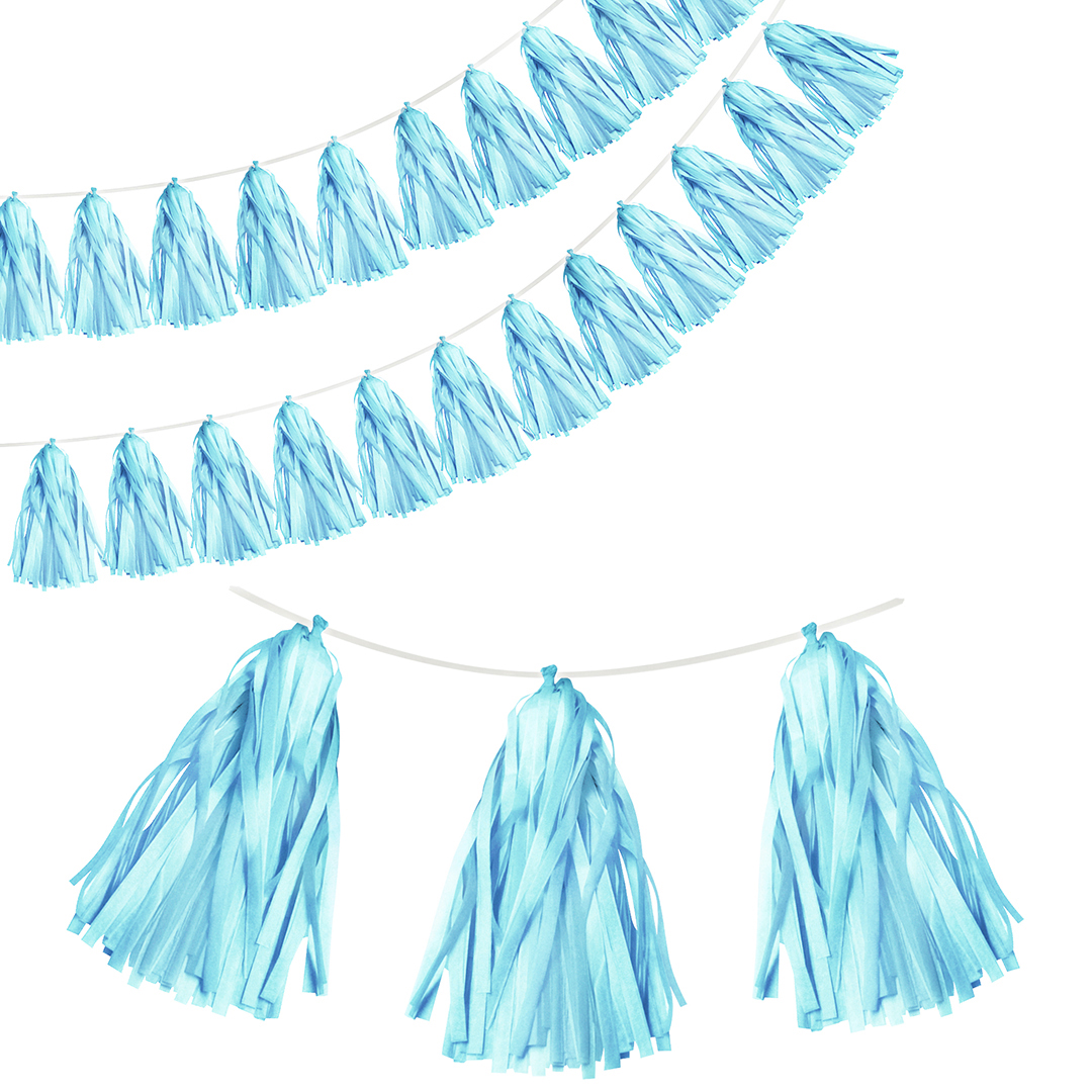 Гирлянда Тассел, Светло-голубой, 35*12 см, 12 листов.