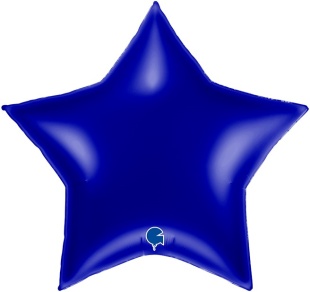Шар (36''/91 см) Звезда, Темно-синий, 1 шт. в уп.