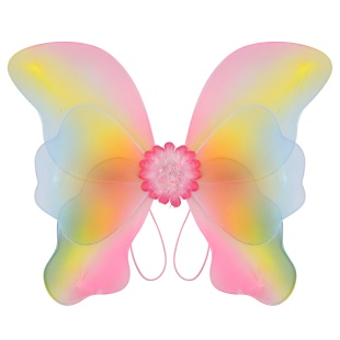 Крылья, Красочная бабочка, Розовый/Желтый/Голубой, с блестками, 48*37 см, 1 шт. 