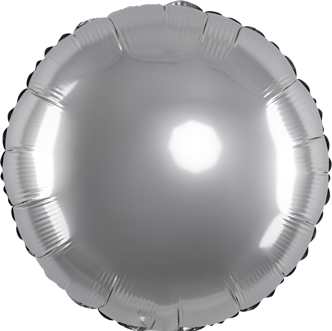 Шар (18''/46 см) Круг, Стальной серый, Сатин, 1 шт.