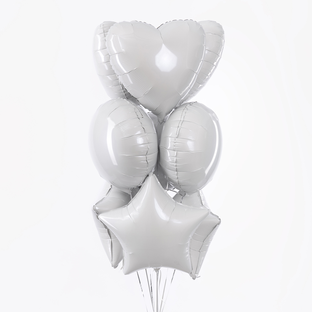 Шар (18''/46 см) Звезда, Белый, 1 шт.