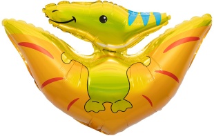 Шар (31''/79 см) Фигура, Динозавр Птеродактиль, Желтый, 1 шт. в уп.