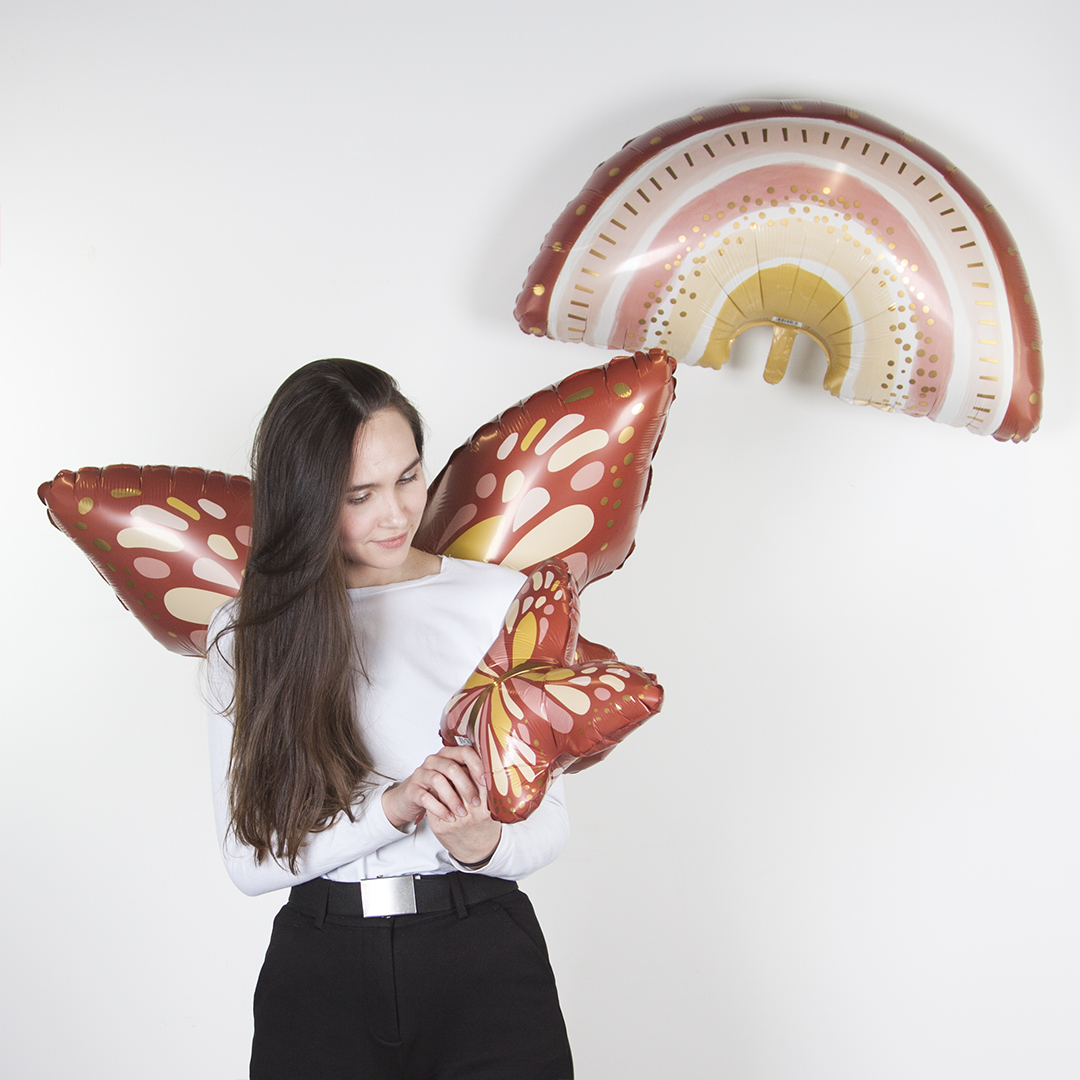 Шар (29''/74 см) Фигура, Бабочка Бохо, 1 шт.