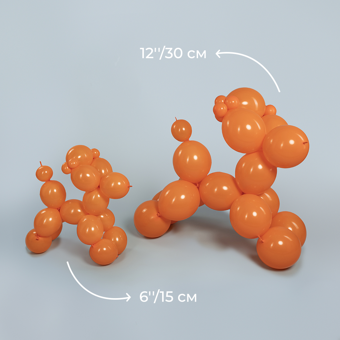 Шар (12''/30 см) Линколун, Оранжевый, пастель, 50 шт.