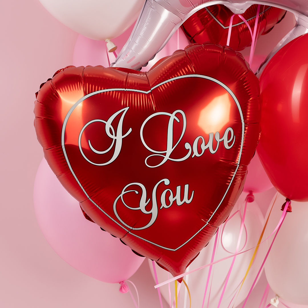 Шар (18''/46 см) Сердце, Я Люблю Тебя, Красный, 1 шт.