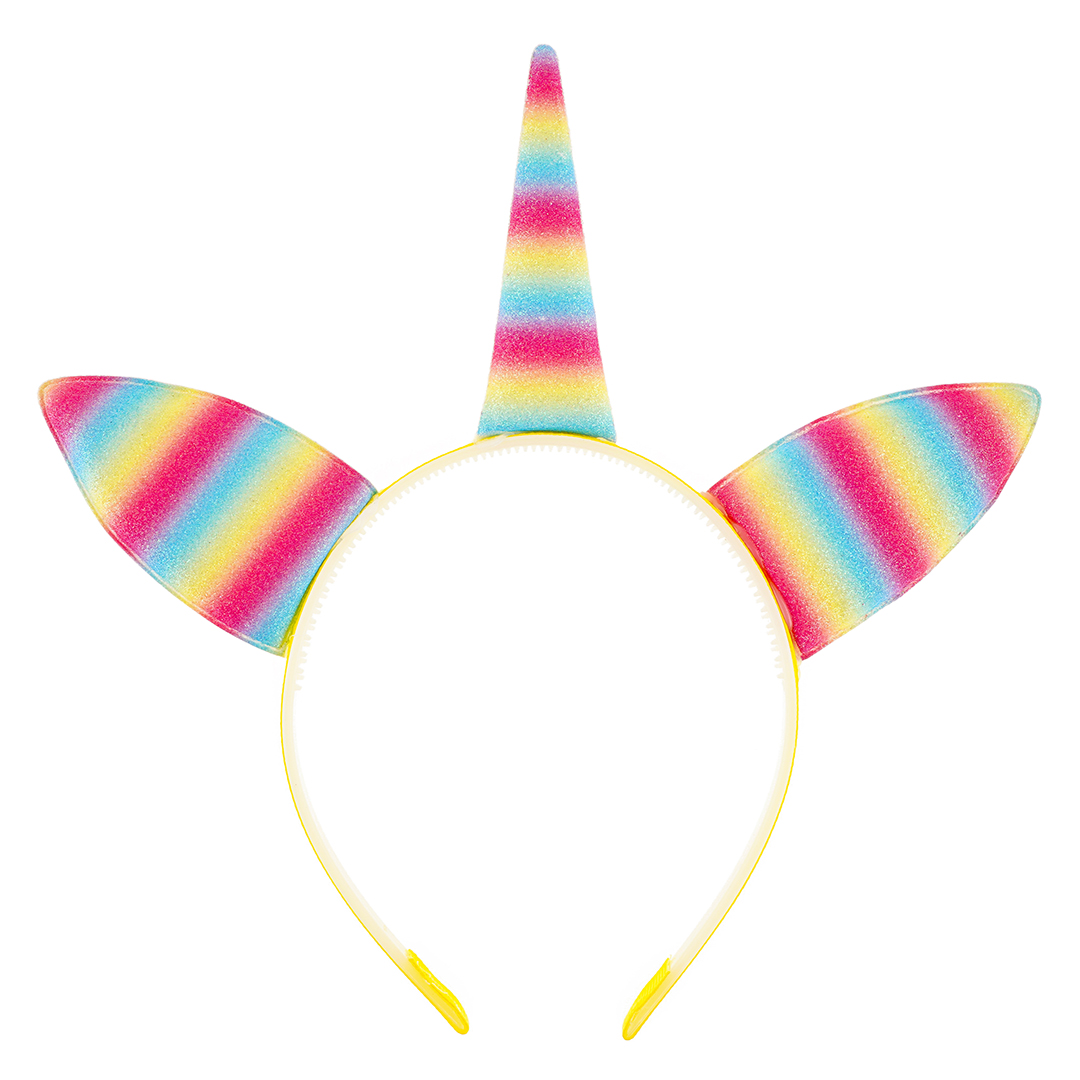 Ободок, Единорог, Радужный, с блестками, 1 шт. 