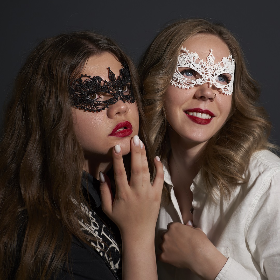 Маска кружевная, фигурная, Герцогиня, Белый, 16*24 см, 1 шт. 