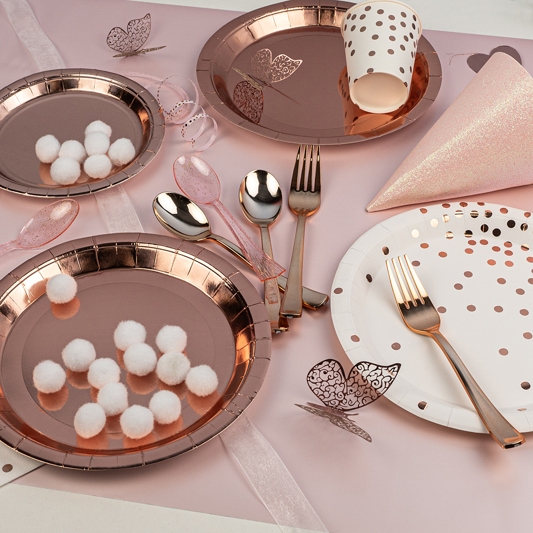 Ложки, Розовое Золото, Металлик, 17 см, 10 шт. в упак. 