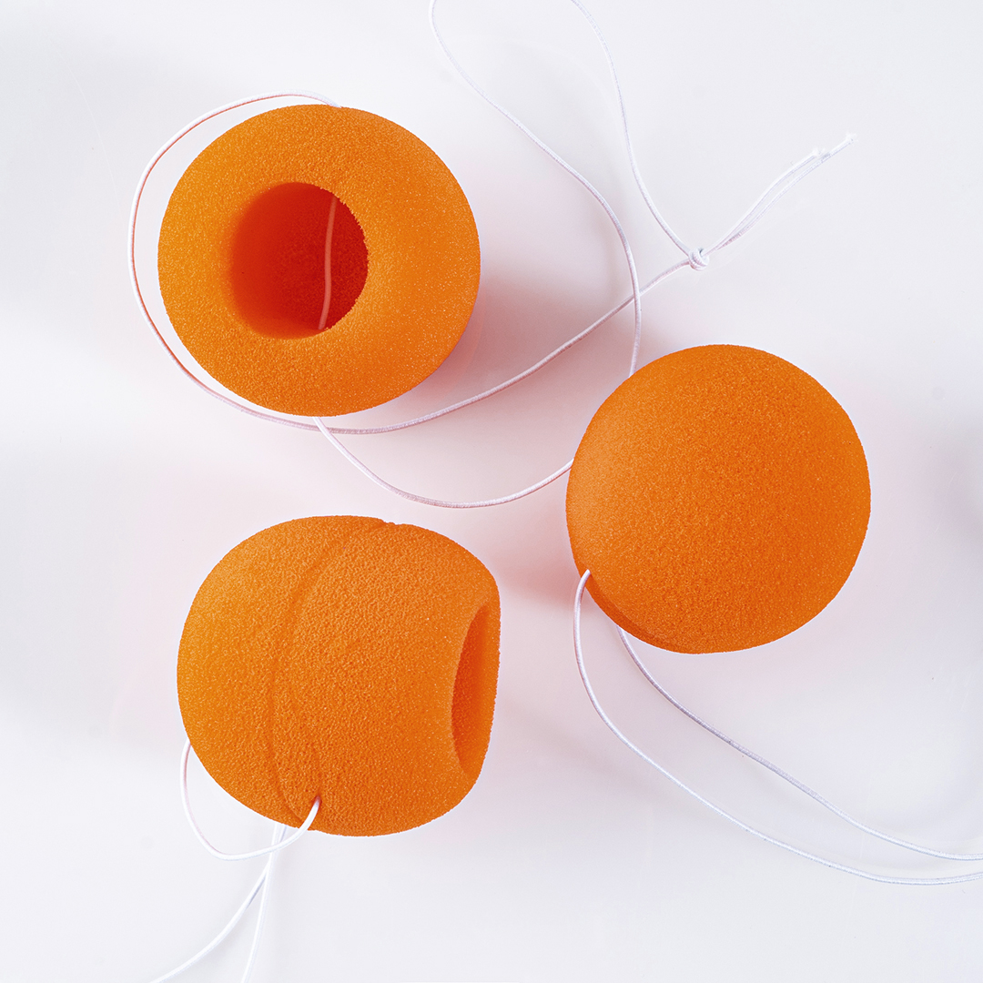 Нос клоуна, на резинке, Оранжевый, 1 шт. 