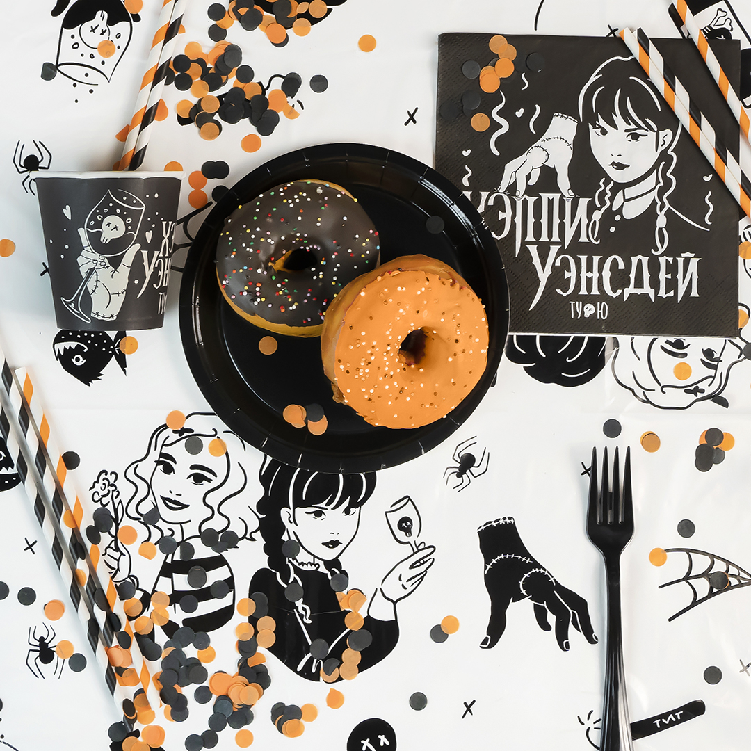 Скатерть одноразовая, Мрачная стори, 120*180 см, 1 шт.