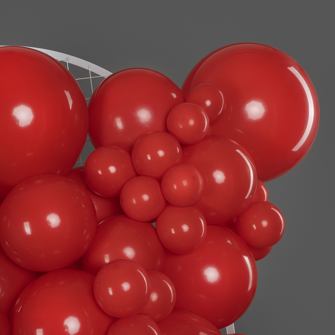 Шар (5''/13 см), Королевский красный, пастель, 100 шт.