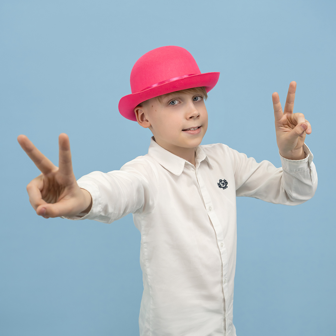 Шляпа Котелок, фетр, Ярко-розовый, 56-58 разм., 1 шт. 