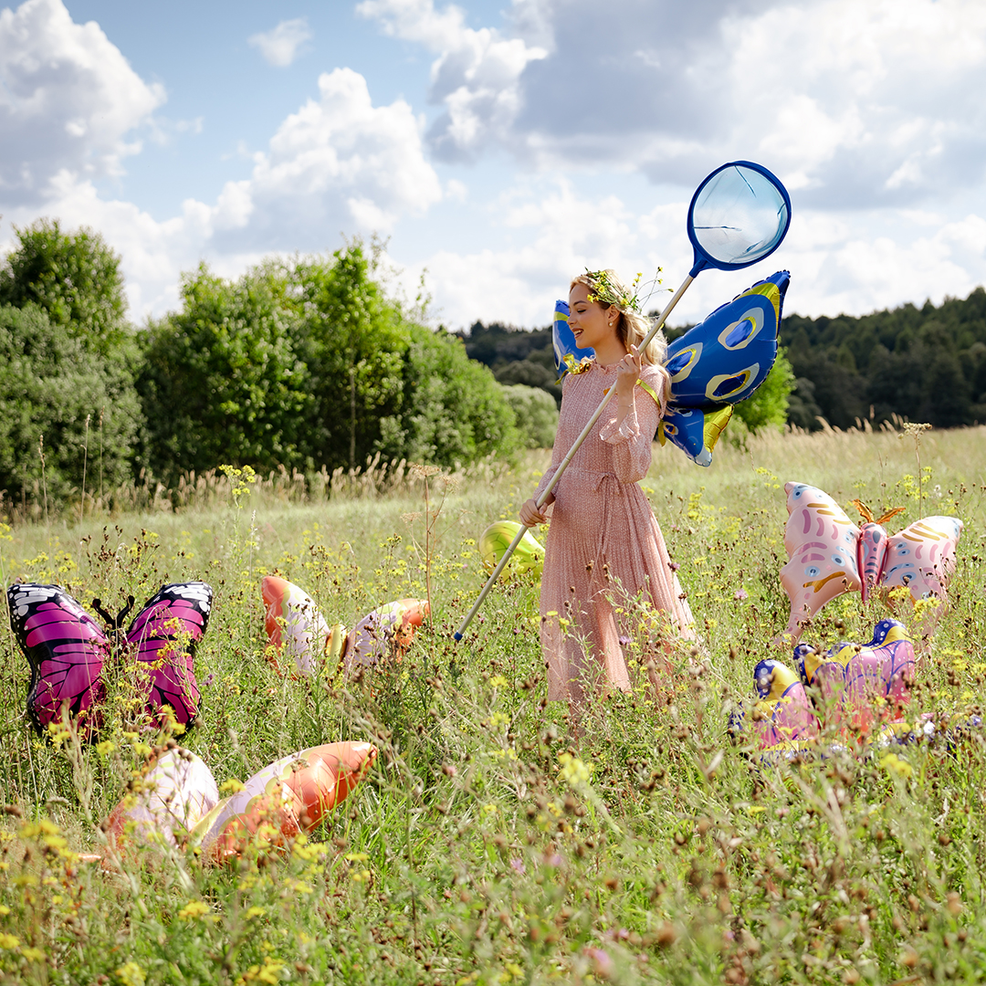 Шар (36''/91 см) Фигура, Бабочка, Розовый, 1 шт.