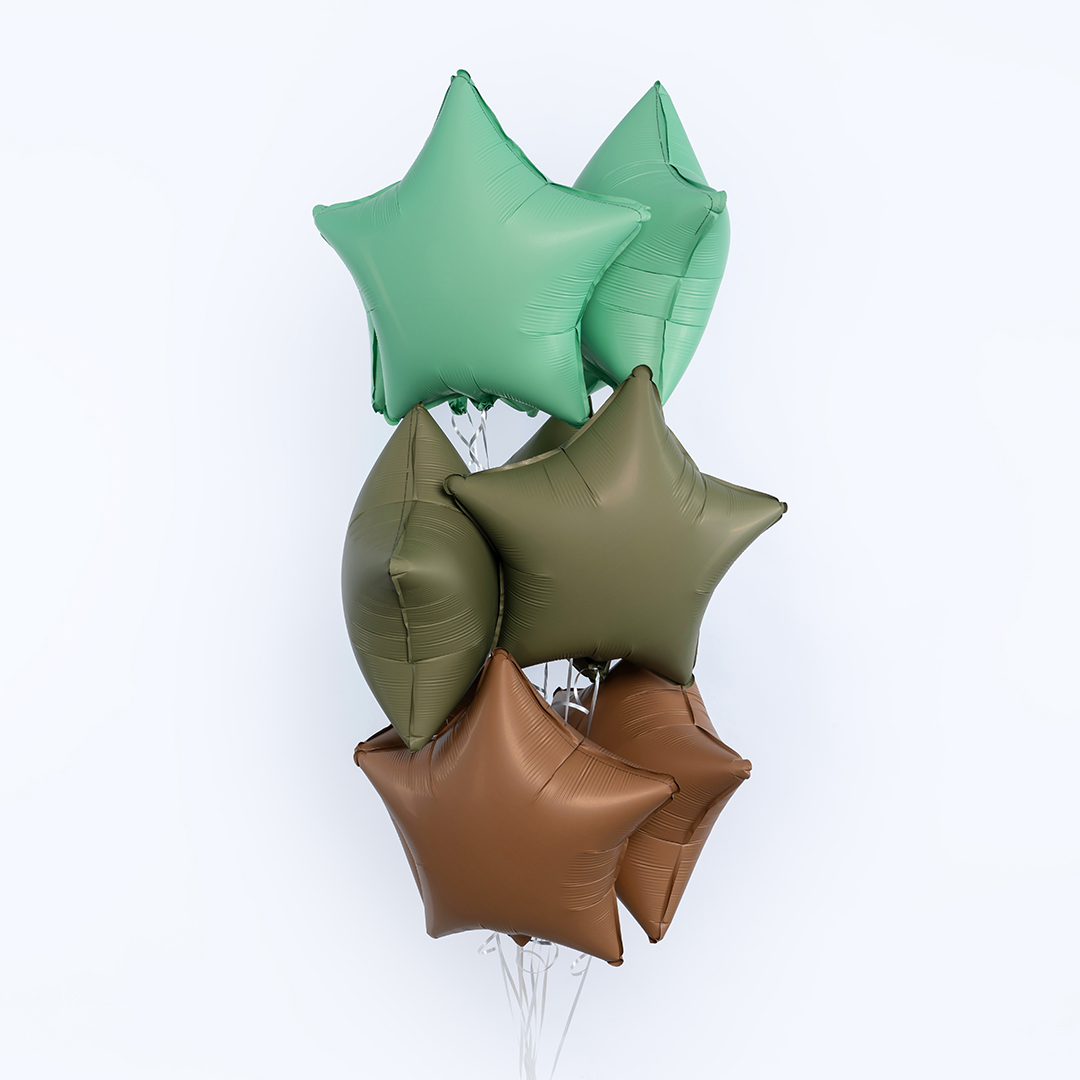 Шар (18''/46 см) Звезда, Оливковый, Матовый, 1 шт.