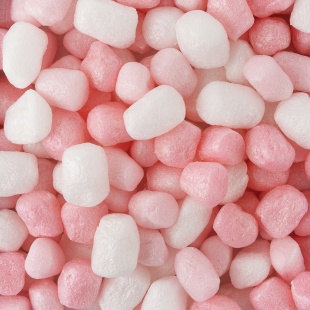 Шарики пенопласт, Маршмэллоу, Цветной микс, Розовый/Белый, Макарунс, 20-25 мм, 10 гр.