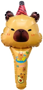 Шар ручной, с клапаном (20''/51 см) Фигура, Капибара в колпачке, 5 шт. в уп. (цв.этик.)