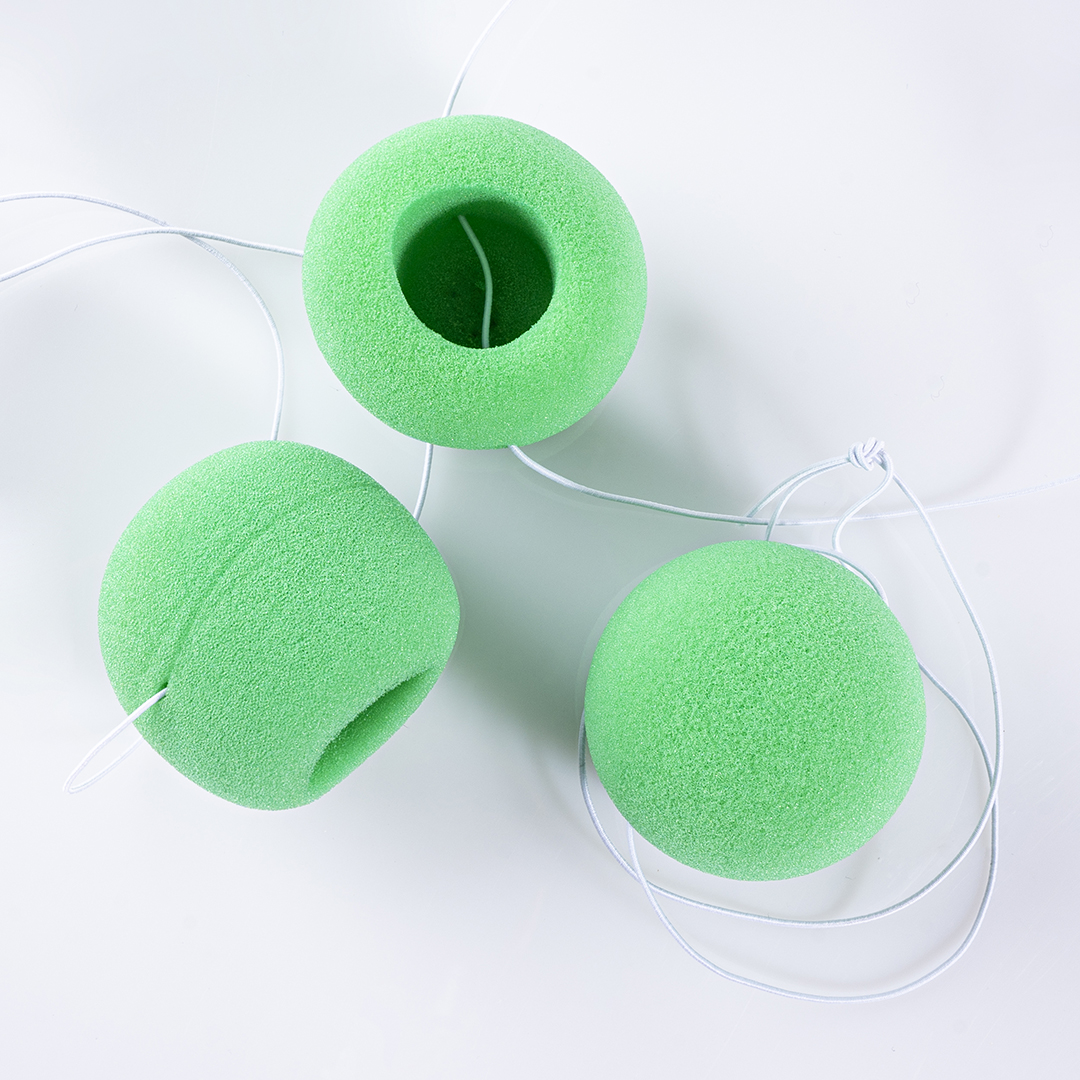 Нос клоуна, на резинке, Зеленый, 1 шт. 