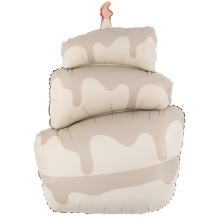 Шар (37''/94 см) Фигура, Торт, Кремовый, Сатин, 1 шт. в уп.