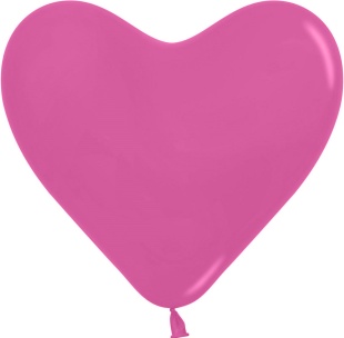 Шар (12''/30 см) Сердце, Фуше (012), пастель, 50 шт.