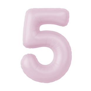 Шар (40''/102 см) Цифра, 5 Slim, Зефирный, 1 шт. в уп.