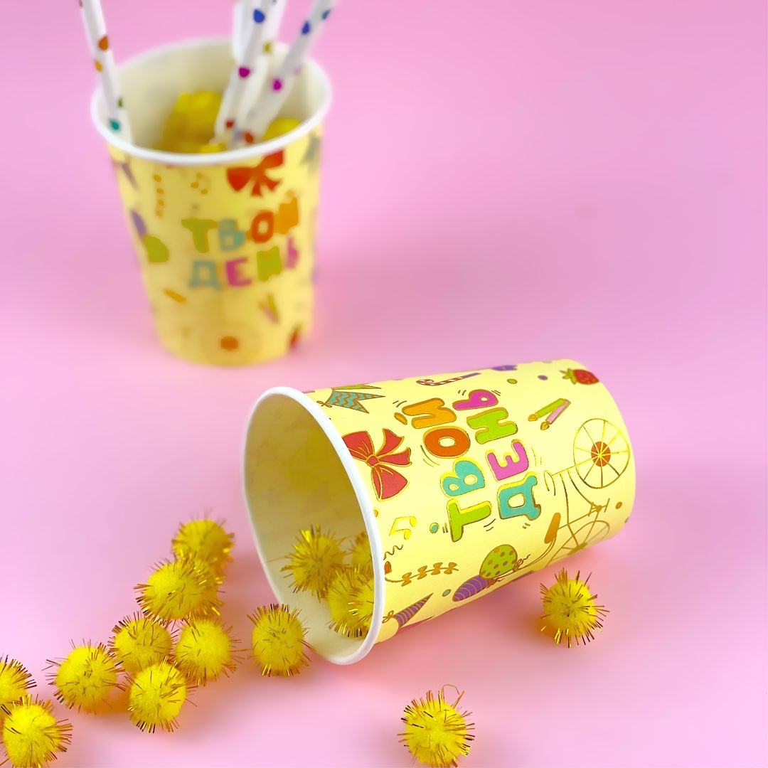 Стаканы (250 мл) Твой День, Металлик, 6 шт.