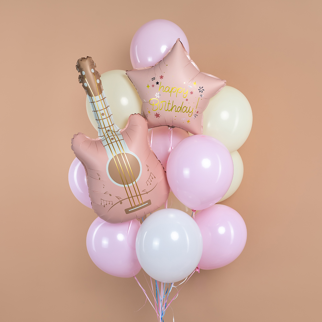 Шар (35''/89 см) Фигура, Гитара, Розовый, 1 шт. в уп.