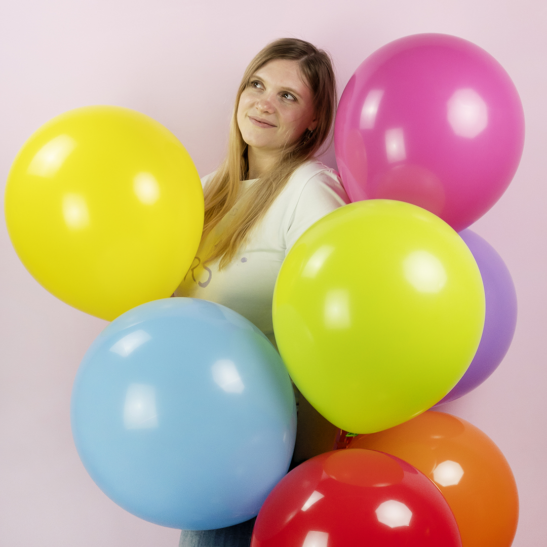 Шар (18''/46 см), Красный, пастель, 10 шт.