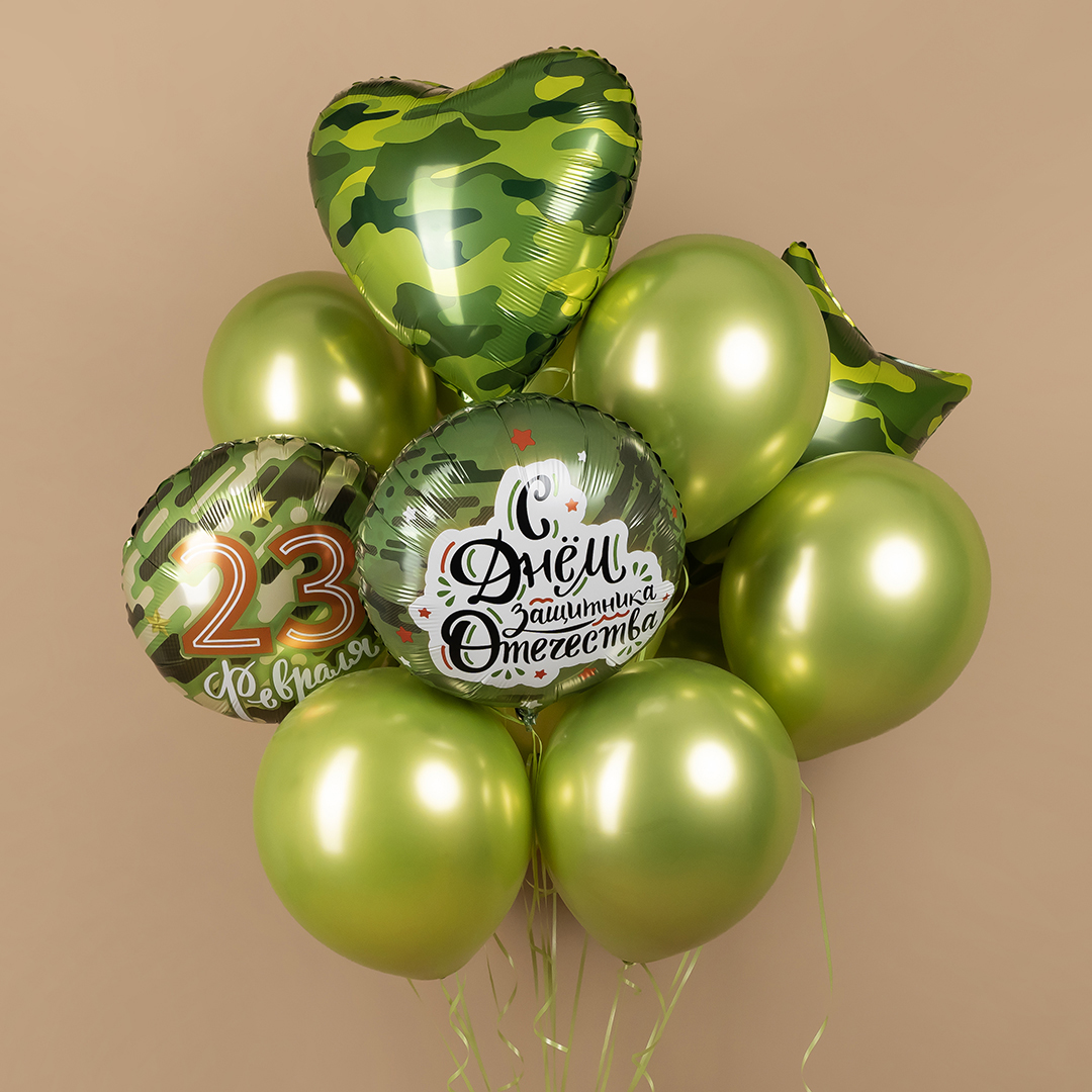 Шар (18''/46 см) Сердце, Камуфляж, 1 шт.