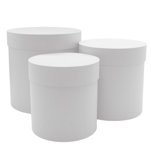 Набор коробок Цилиндр, Белый, 19*19 см, 3 шт. в упак. 