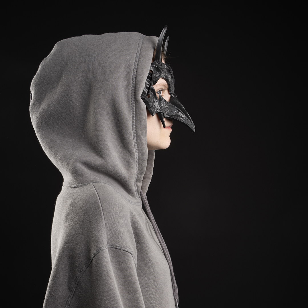 Карнавальная маска, Костяной демон, Черный, 18*20 см, 1 шт. 