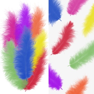 Перья, Премиум, Яркое ассорти, 12-15 см, 30 шт.