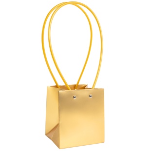 Пакет для цветов, Мастхэв, Золото, Сатин, 13*12*11 см, 1 шт.