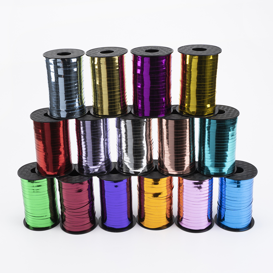 Лента полипропиленовая (0,5 см*250 м) Красный, Металлик, 1 шт.