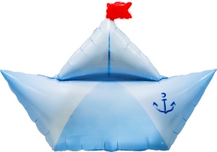 Шар (32''/81 см) Фигура, Бумажный кораблик, 1 шт. в уп.