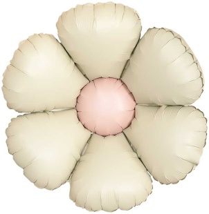 Шар (24''/61 см) Цветок, Ромашка (надув воздухом), Кремовый, Сатин, 1 шт. в уп. (цв.этик.)