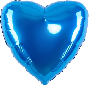 Шар (9''/23 см) Мини-сердце, Синий, 1 шт.