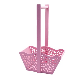 Декоративный ящик Корзинка, Резные сердца, Розовый, 24*13*36 см, 1 шт. 